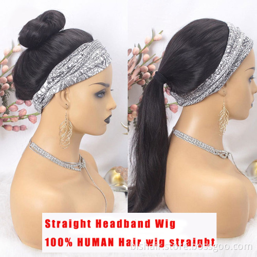 Vast drop shipping wholesale Straight headband wig human hair headband wigs for black women wig headband